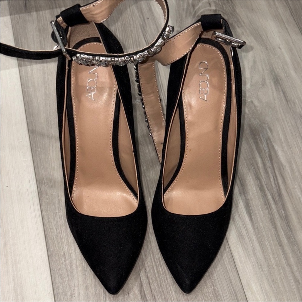 Abound Black Heels with Embellished Strap